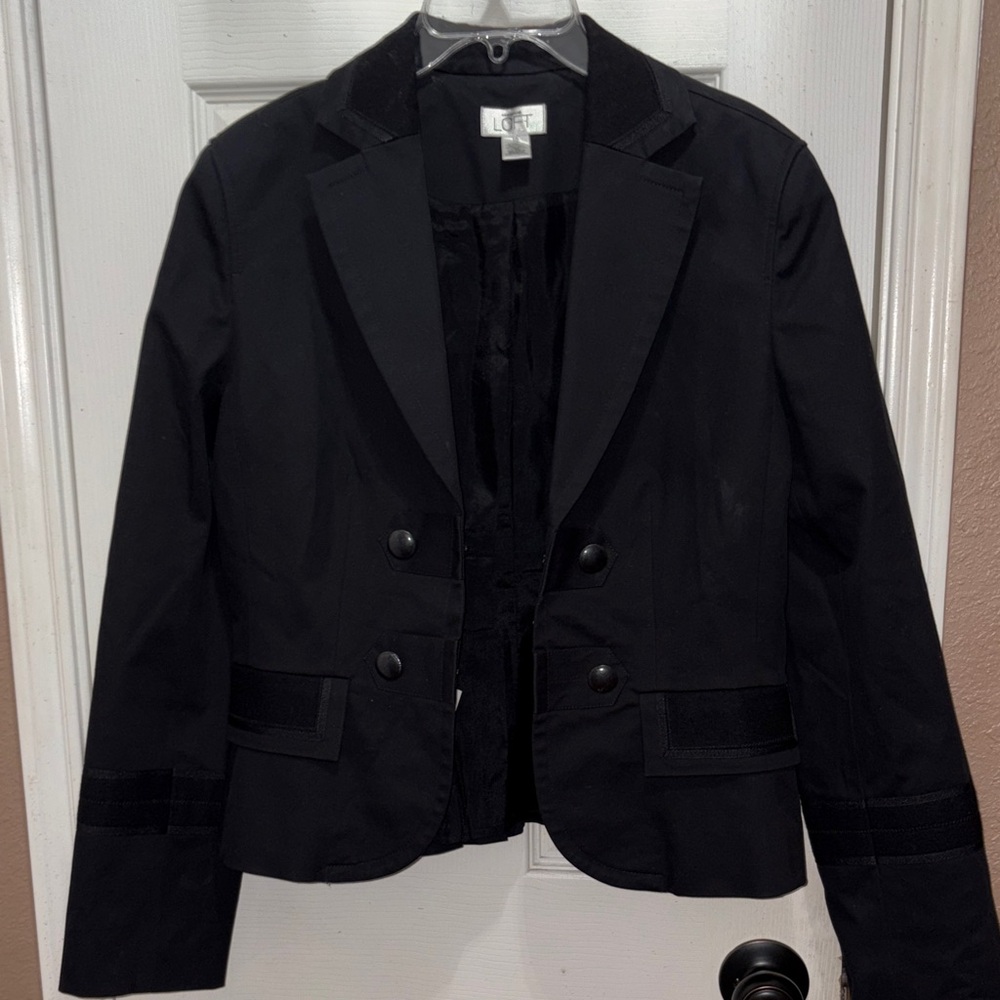 LOFT Women's Double-Breasted Black Blazer